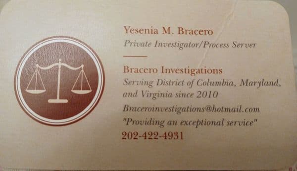 Bracero Investigations, Private Investigator in DC DC