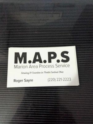 Marion Area Process Service, Process Server in Marion Ohio