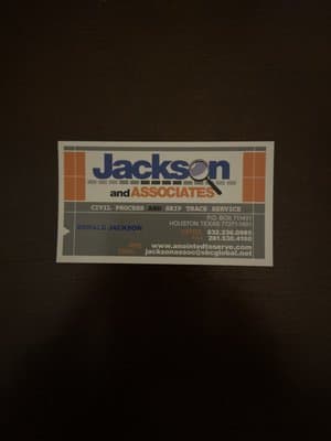 Jackson and Associates, Process Server in Houston Texas
